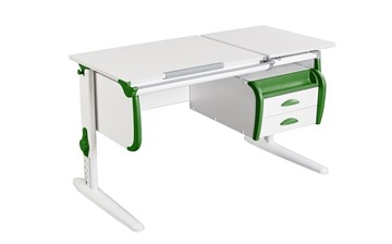 Детский стол-трансформер 1/75-40 (СУТ.25) + Tumba 3  белый/белый/Зеленый в Чебоксарах