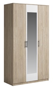 Шкаф 3 двери Genesis Светлана, с зеркалом, белый/дуб сонома в Чебоксарах