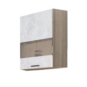 Кухонный шкаф со стеклом Модус, Ш500с/720, цемент светлый в Чебоксарах