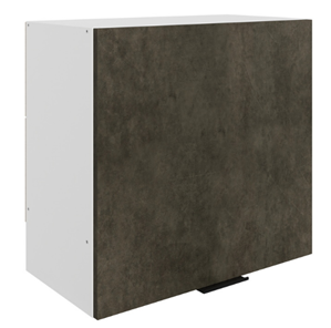 Шкаф навесной Стоун L600 Н566 (1 дв. гл.) (белый/камень темно-серый) в Чебоксарах