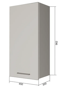 Навесной кухонный шкаф В9 45, Сатин/Антрацит в Чебоксарах