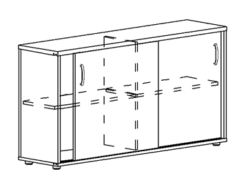 Шкаф-купе низкий Albero, для 2-х столов 60 (124,4х36,4х75,6) в Чебоксарах