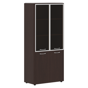 Шкаф комбинированный с дверьми в алюминиевой рамке DIONI Венге DHC 85.7  (850х430х1930) в Чебоксарах