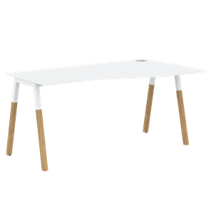 Письменный стол правый FORTA Белый-Белый-Бук  FCT 1567  (R) (1580х900(670)х733) в Чебоксарах