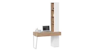 Компьютерный стол со шкафом комбинированным Порто СМ-393.15.012 (Белый жемчуг/Яблоня беллуно/Белый софт) в Чебоксарах