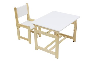 Растущий комплект мебели POLINI Kids ECO 400 SM 68Х55 Белый / Натуральный в Чебоксарах