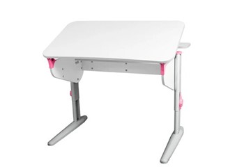 Детский стол-трансформер 5/100 (СУТ.46) + Polka_z 5/500 (2 шт) Рамух белый/серый/розовый в Чебоксарах