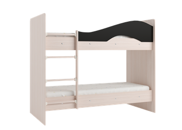 Детская  двухъярусная кровать Мая с 2 ящиками на щитах, корпус Млечный дуб, фасад Венге в Чебоксарах - предосмотр 3