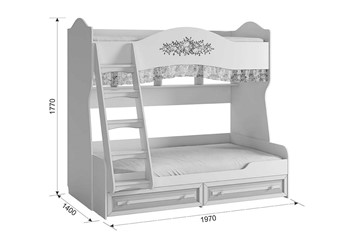 Двухэтажная кровать Алиса (1974х1404х1765) в Чебоксарах - предосмотр 4