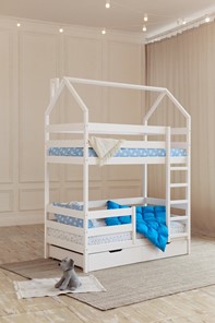 Детская 2-этажная кровать Домик с ящиками, цвет белый в Чебоксарах - предосмотр 6