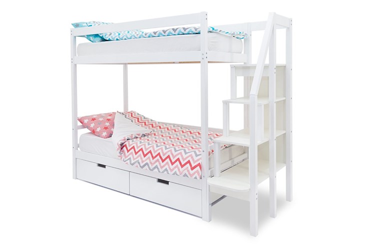 Двухэтажная детская кровать Svogen белый в Чебоксарах - изображение 4