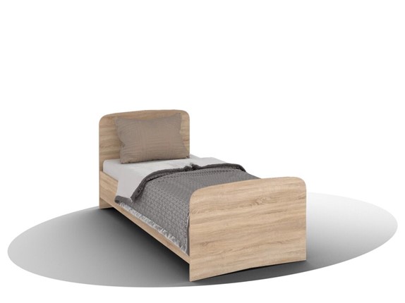 Детская кровать ВЕГА Кровать Кр-08 900 с плоским основанием (Сонома) в Чебоксарах - изображение