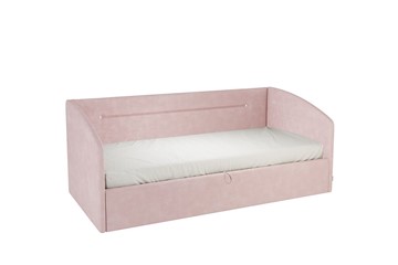 Детская кровать 0.9 Альба (Софа), нежно-розовый (велюр) в Чебоксарах