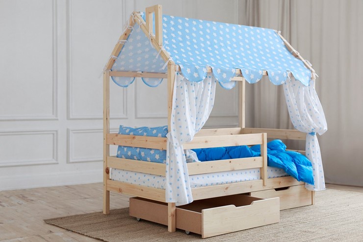 Детская кровать Домик с ящиками, без покраски в Чебоксарах - изображение 2