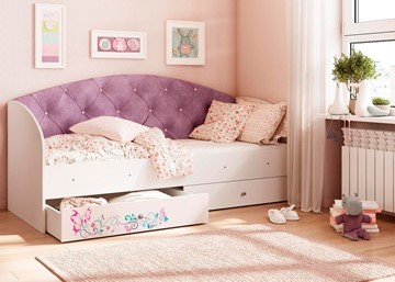 Односпальная детская кровать Эльза без бортика, Фиолетовый (латы) в Чебоксарах