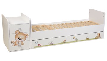 Детская кровать Фея 1100 Медвежонок Белый в Чебоксарах - предосмотр 2