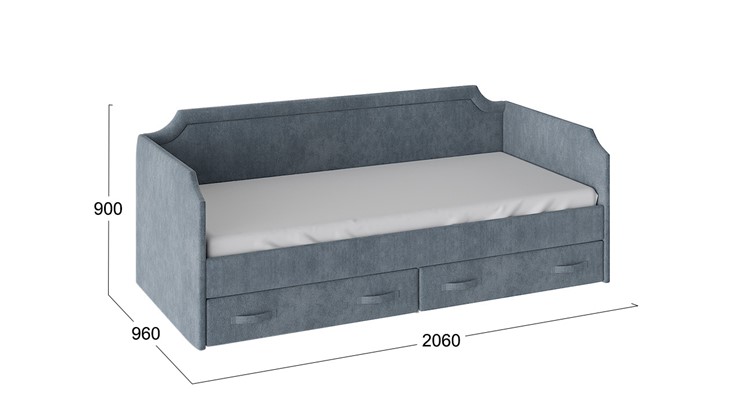 Кровать детская Кантри Тип 1, ТД-308.12.02 (Замша синяя) в Чебоксарах - изображение 2