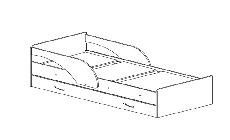 Кровать с бортиками Максимка, цвет Млечный дуб в Чебоксарах - изображение 1