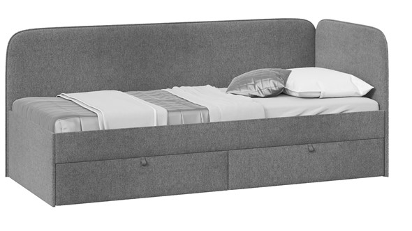 Подростковая кровать Молли тип 1 (90), Микровелюр Scandi Graphite 22 в Чебоксарах - изображение