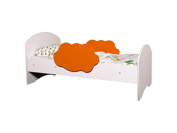 Кровать детская Тучка, корпус Белый, фасад Оранжевый в Чебоксарах - изображение