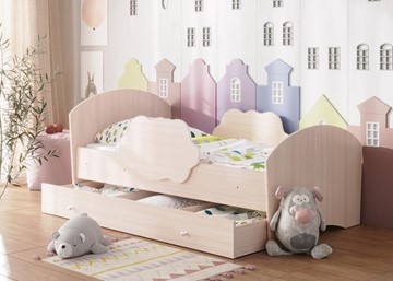 Детская кровать Тучка с ящиком, корпус Дуб млечный, фасад Дуб млечный в Чебоксарах