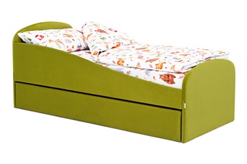 Кровать с ящиком Letmo оливковый (велюр) в Чебоксарах