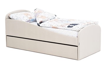 Кровать с ящиком Letmo ванильный (велюр) в Чебоксарах