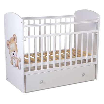 Детская кроватка Фея 750 Медвежонок Белый в Чебоксарах - изображение