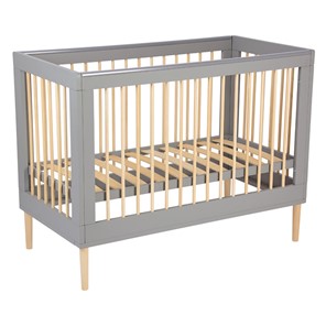 Кроватка в детскую POLINI Kids Simple 360 Серый / Натуральный в Чебоксарах