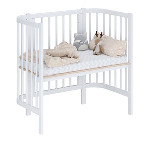 Кроватка детская приставная POLINI Kids Simple 105 Белый в Чебоксарах - предосмотр 1