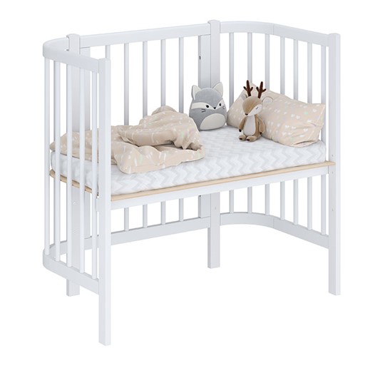 Кроватка детская приставная POLINI Kids Simple 105 Белый в Чебоксарах - изображение 1