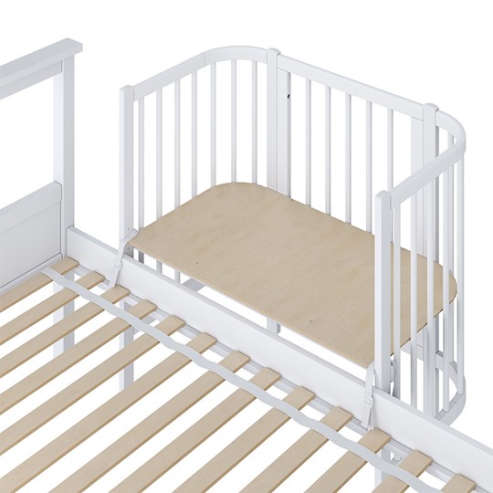 Кроватка детская приставная POLINI Kids Simple 105 Белый в Чебоксарах - изображение 2