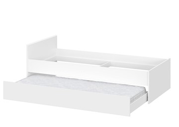 Выкатная кровать для детей Токио, белый текстурный (одинарная (0,9х2,0) + выкатная) в Чебоксарах - предосмотр