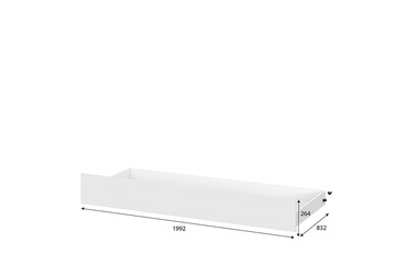Выкатная кровать для детей Токио, белый текстурный (одинарная (0,9х2,0) + выкатная) в Чебоксарах - предосмотр 4