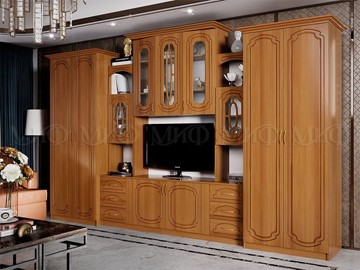 Гостиный гарнитур Альберт со шкафами, глянцевый в Чебоксарах - предосмотр