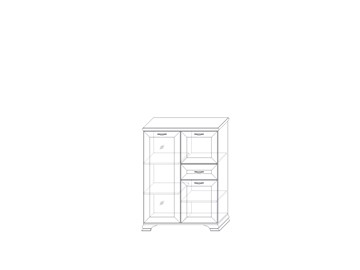 Низкий шкаф (1 стеклодверь) Сиена, Бодега белый / патина золото в Чебоксарах - предосмотр 1