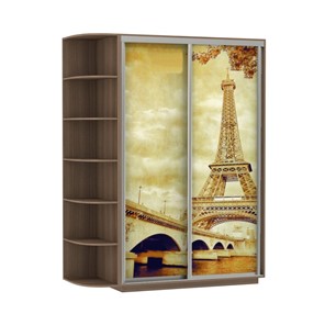 Шкаф 2-створчатый Экспресс 1700x600x2200, со стеллажом, Париж/шимо темный в Чебоксарах