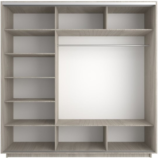 Шкаф Экспресс (3 зеркала) 2100х600х2200, шимо светлый в Чебоксарах - изображение 2