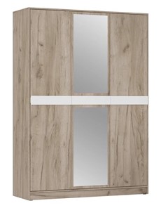 Шкаф 3-х дверный ШРК-3 Шарм с зеркалом Дуб Крафт Серый/Белый Бриллиант в Чебоксарах