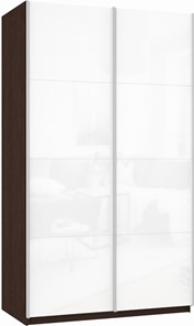Шкаф Прайм (Белое стекло/Белое стекло) 1600x570x2300, венге в Чебоксарах