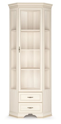 Угловой шкаф-витрина Сиена, Бодега белый / патина золото в Чебоксарах - изображение