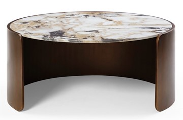 Круглый столик CT3095CL (D90) белая керамика /бронзовый в Чебоксарах