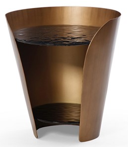 Журнальный круглый стол ET6123 (D48,6) закаленное стекло/бронзовый в Чебоксарах - предосмотр