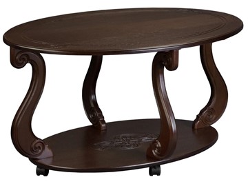 Овальный столик Овация-М на колесах (темно-коричневый) в Чебоксарах