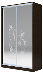 Шкаф 2-х дверный 2400х1682х420 два зеркала, "Колибри" ХИТ 24-4-17-66-03 Венге Аруба в Чебоксарах