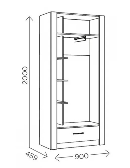 Шкаф гардеробный Ева 5 М1 дуб ирландский/белый матовый в Чебоксарах - изображение 2