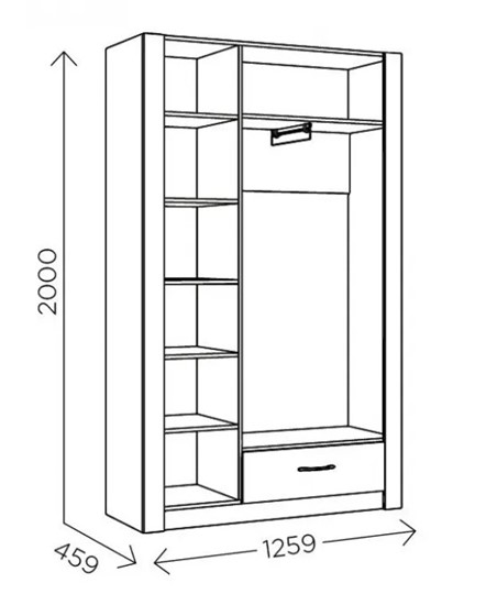 Шкаф гардеробный Ева 5 М2 дуб ирландский/белый матовый в Чебоксарах - изображение 2