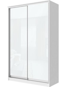 Шкаф 2-х створчатый Хит-22-14-22 с цветным стеклом, белое №10, Белый корпус в Чебоксарах