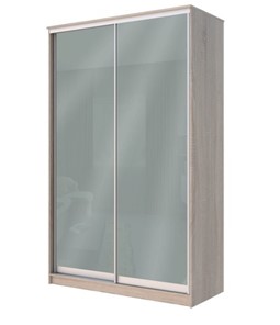 Шкаф 2-х створчатый Хит-22-14-22 с цветным стеклом, средне-серый 074, Дуб сонома в Чебоксарах