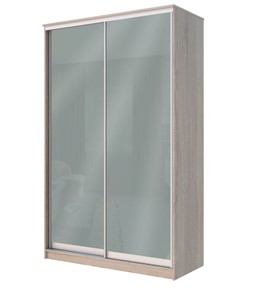 Шкаф 2-х дверный Хит-22-4-12/2-22 с цветным стеклом, средне-серый 074, Дуб сонома в Чебоксарах